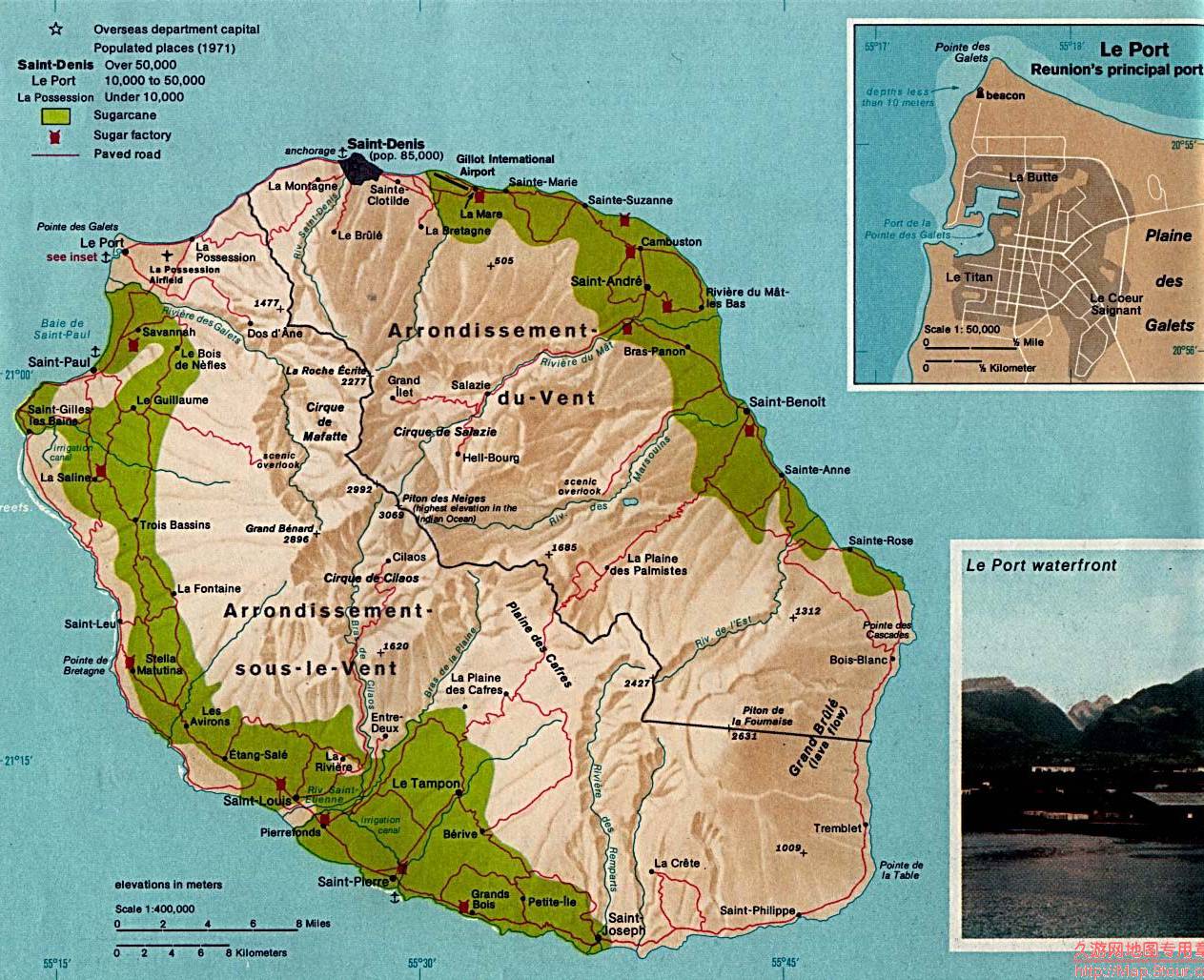 留尼汪岛地图