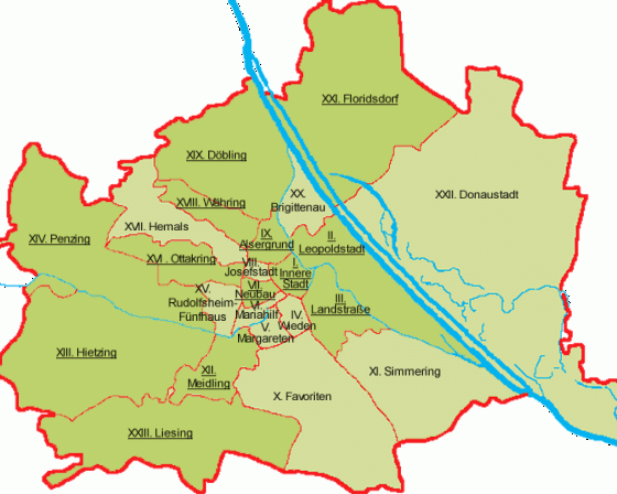 奥地利-维也纳地图,奥地利地图高清中文版