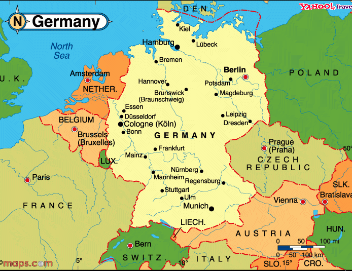 德国地图,德国地图高清中文版