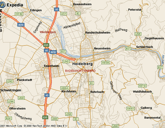德国-海德堡地图,德国地图高清中文版