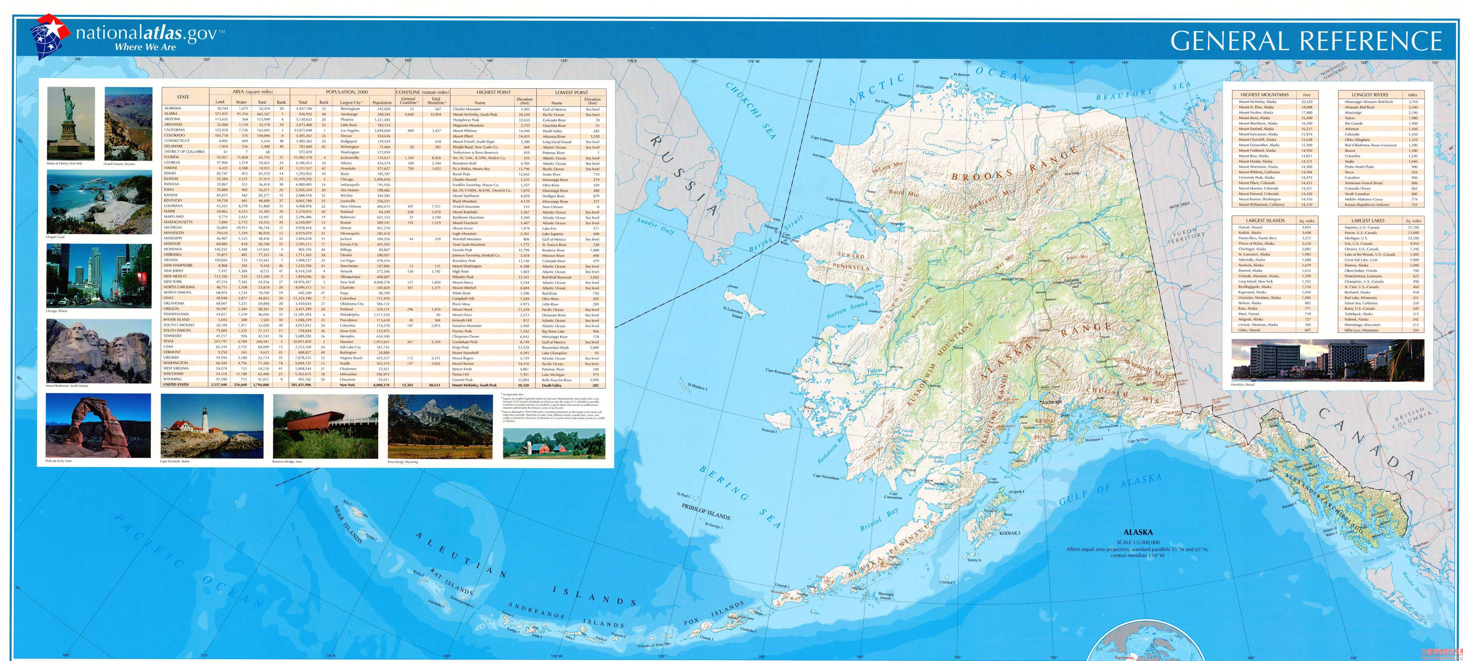 美国Alaska州地形图