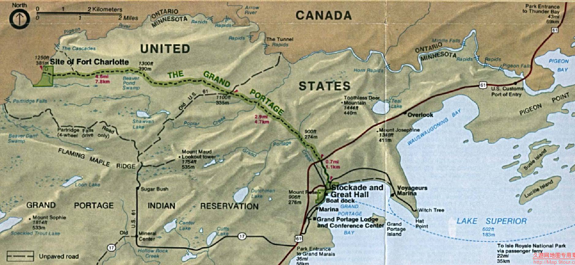 美国The Grand Portage地图