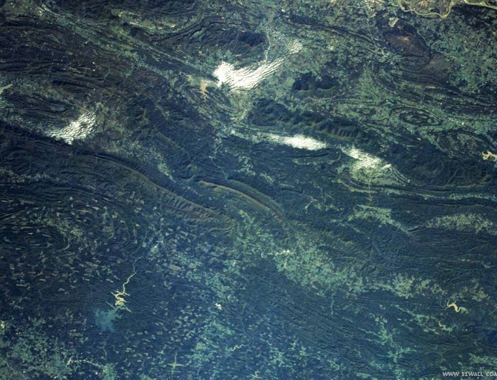 阿肯色州-沃希托山脉卫星影象地图