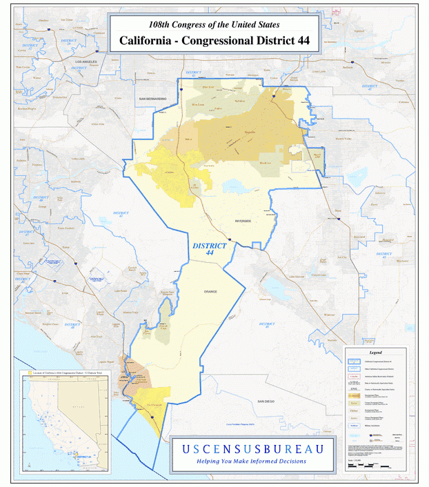加利福尼亚州行政区划图