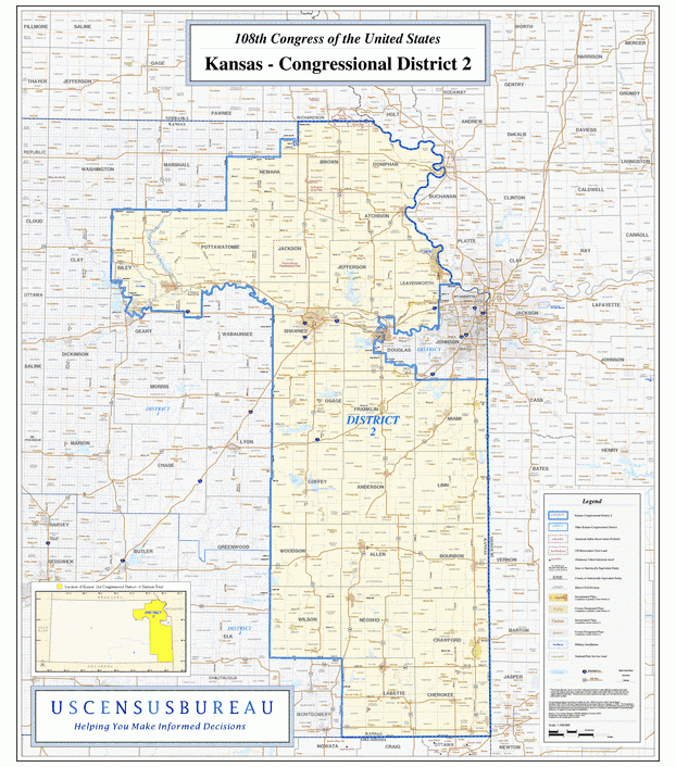 堪萨斯州行政区划图