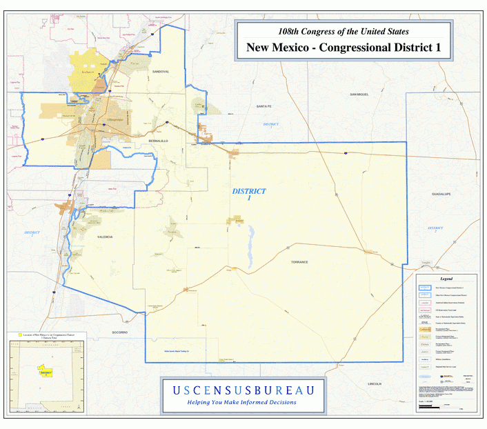 新墨西哥州(New Mexico)行政区划图