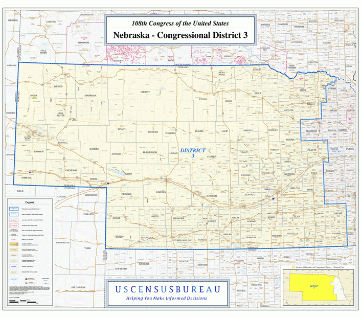 内布拉斯加州地图(Nebraska)