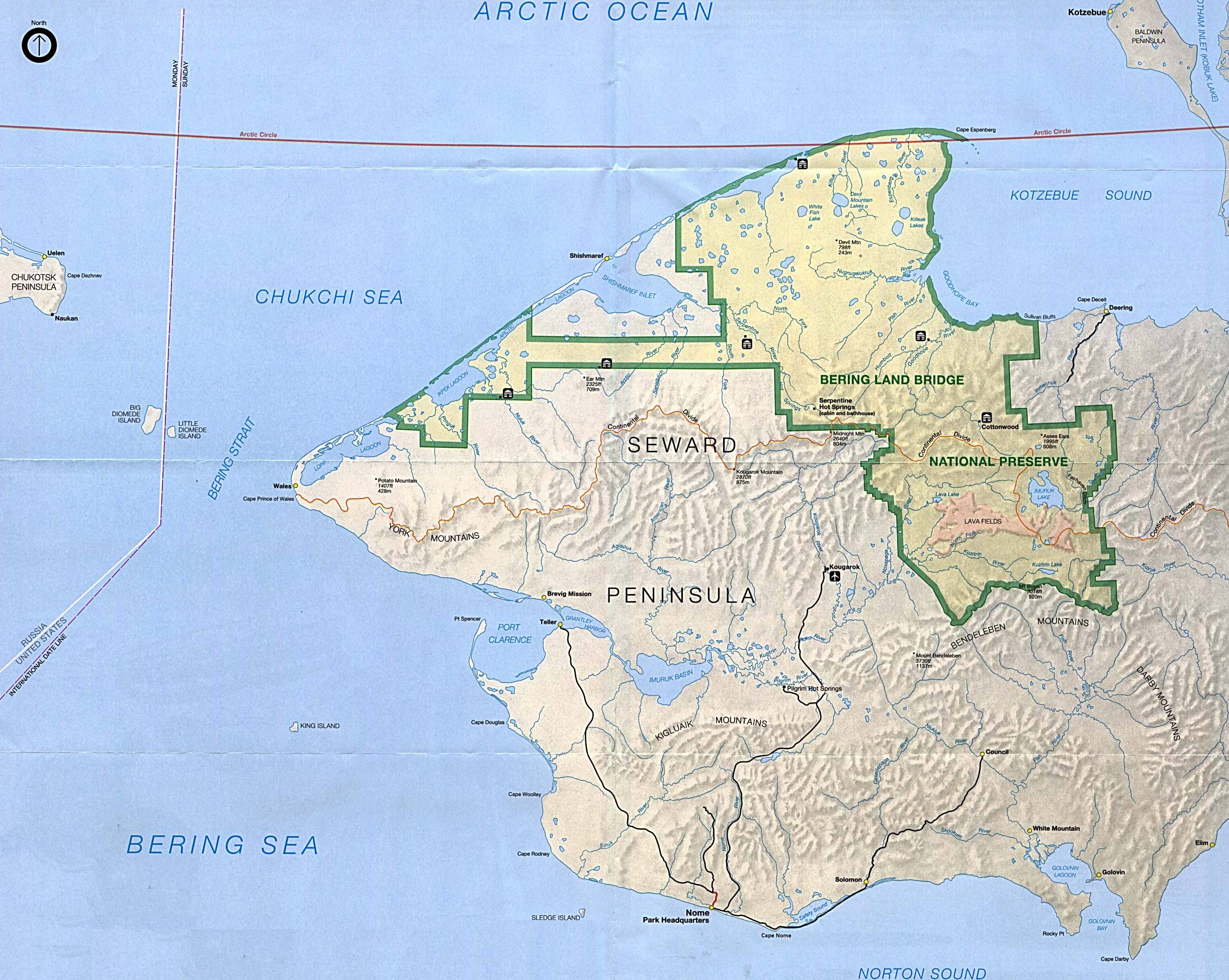 BeringLandBridgeNationalPreserve地图