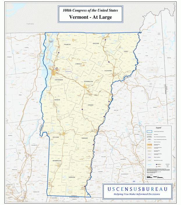 佛蒙特州地图(Vermont)