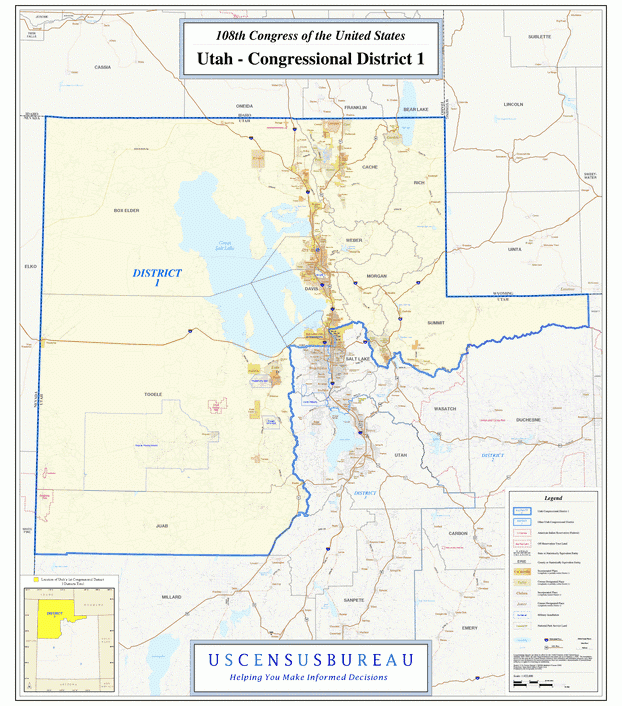 犹他州地图(Utah)