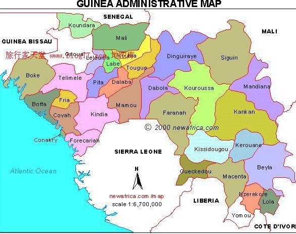 几内亚行政区划地图