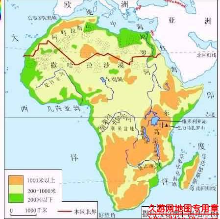 非洲地形图