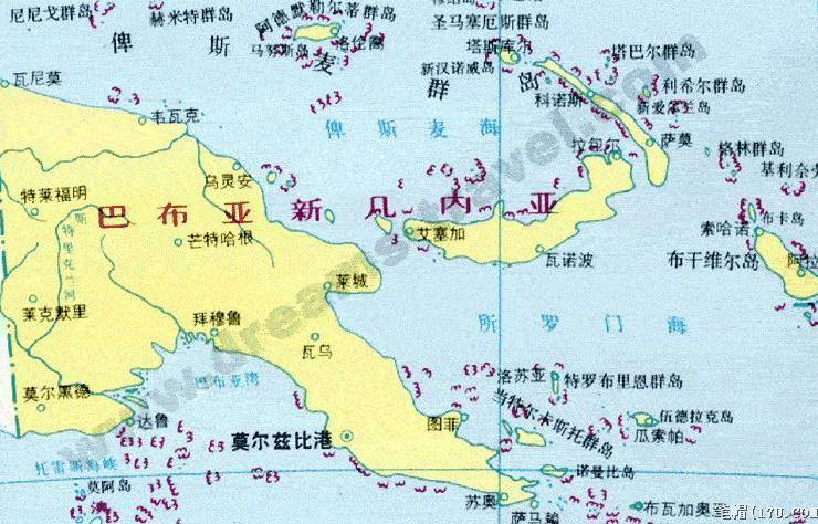 巴布亚新几内亚中文地图,巴布亚新几内亚地图高清中文版