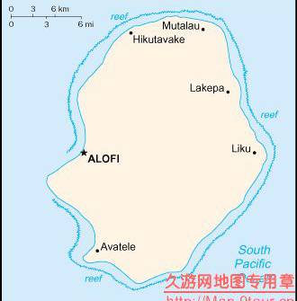 新西兰Niue岛地图