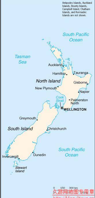 新西兰各大城市简图,新西兰地图高清中文版