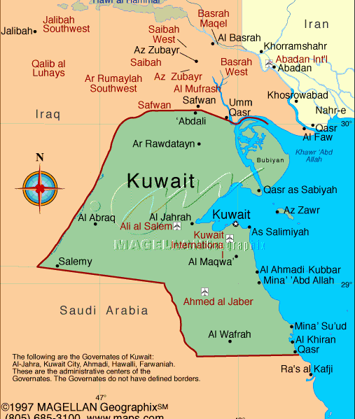 科威特地图,科威特地图高清中文版