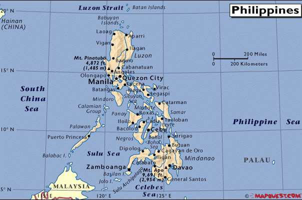 菲律宾英文地图,菲律宾地图高清中文版